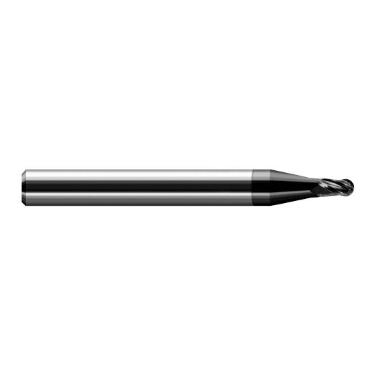 Harvey Tool 24625-C4 | 0.0250" Diameter x 0.0370" LOC x 1/8" Shank x 1-1/2" OAL Amorphous Diamond Coated Carbide Miniature Ball Deburring End Mill