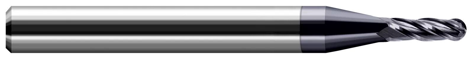 Photograph of a Harvey Tool 74369 | 0.0690" Cutter DIA x 0.2070" Length of Cut Carbide Ball End Mill, 4 Flutes