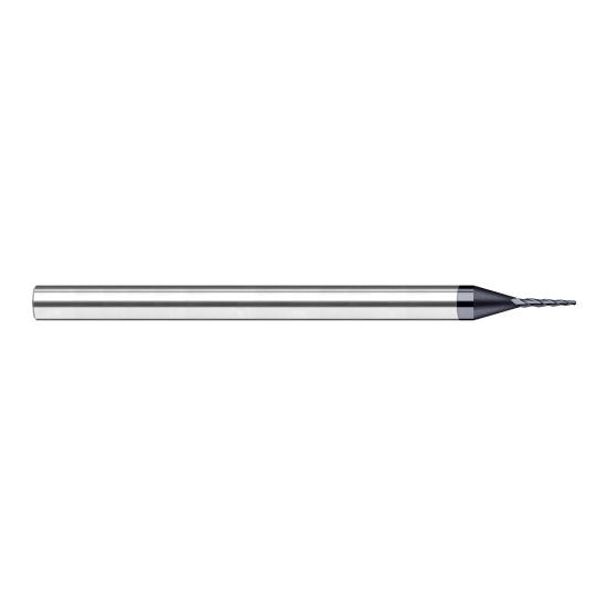 Harvey Tool 881030-C6 | 10 Degree Taper Angle per Side 0.0300" Tip Diameter x 5/32" LOC 3FL Ball End AlTiN Nano Coated Carbide Tapered End Mill
