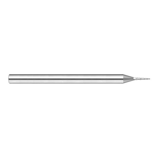 Harvey Tool 881090 | 10 Degree Taper Angle per Side 0.0900" Tip Diameter x 1/2" LOC 3FL Ball End Uncoated Carbide Tapered End Mill