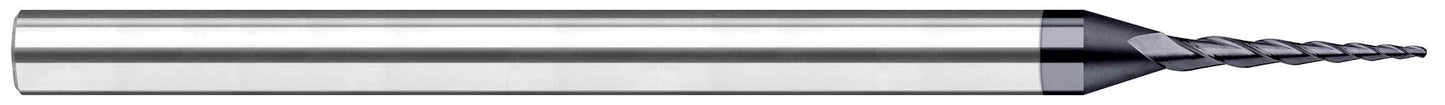 Photograph of a Harvey Tool 802130 | 0.0300" Cutter DIA x 0.1560" (5/32) Length of Cut Carbide Tapered Ball End Mill, 3 Flutes