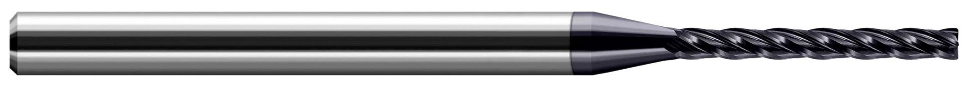 Photograph of a Harvey Tool 800805 | 0.3750" (3/8) Cutter DIA x 0.0050" Radius x 2.0000" (2) Length of Cut Carbide Corner Radius End Mill, 4 Flutes