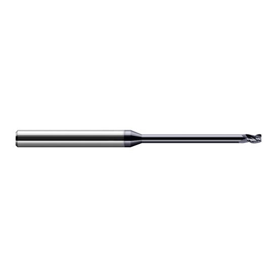 Harvey Tool 41947-C3 | 3/64" Diameter x 1/8" Shank x  LOC x 2-1/2" OAL 0.0100" Radius AlTiN Coated Carbide Corner Radius End Mill