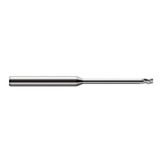 Harvey Tool 41962 | 1/16" Diameter x 1/8" Shank x 3/32" LOC x 2-1/2" OAL 0.0100" Radius Uncoated Carbide Corner Radius End Mill