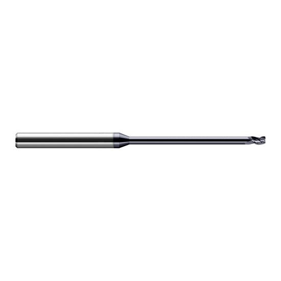 Harvey Tool 919708-C3 | 1/8" Diameter x 1/8" Shank x 3/16" LOC x 3" OAL 0.0300" Radius AlTiN Coated Carbide Corner Radius End Mill