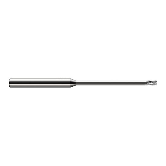 Harvey Tool 939393 | 3/32" Diameter x 1/8" Shank x  LOC x 3" OAL 0.0150" Radius Uncoated Carbide Corner Radius End Mill