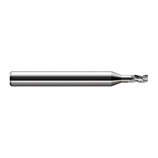 Harvey Tool 925647 | 3/64" Diameter x 1/8" Shank x  LOC x 2-1/2" OAL 0.0100" Radius Uncoated Carbide Corner Radius End Mill