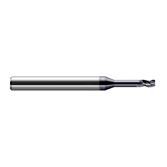Harvey Tool 41580-C3 | 0.0800" Diameter x 1/8" Shank x  LOC x 2-1/2" OAL 0.0100" Radius AlTiN Coated Carbide Corner Radius End Mill