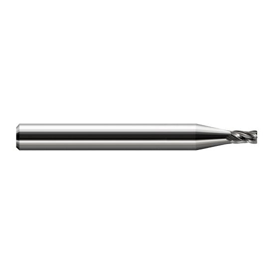 Harvey Tool 980245 | 1/8" Diameter x 1/8" Shank x 3/16" LOC x 1-1/2" OAL 0.0450" Radius Uncoated Carbide Corner Radius End Mill