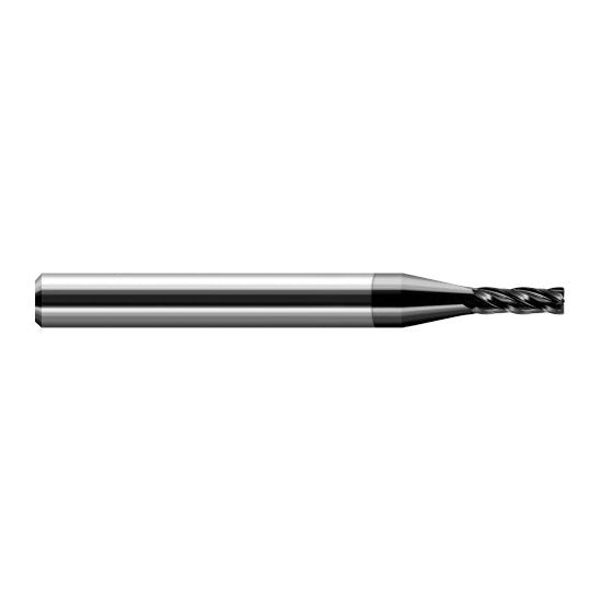 Harvey Tool 27275-C4 | 0.0750" Diameter x 1/8" Shank x  LOC x 1-1/2" OAL 0.0100" Radius Amorphous Diamond Coated Carbide Corner Radius End Mill