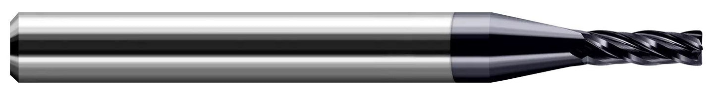 Photograph of a Harvey Tool 848320 | 0.0200" (.5 mm) Cutter DIA x 0.0050" Radius x 0.0600" Length of Cut Carbide Corner Radius End Mill, 3 Flutes