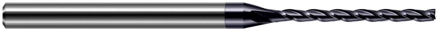 Photograph of a Harvey Tool 888470-C3 | 0.0700" Cutter DIA x 0.2810" (9/32) Length of Cut Carbide Square End Mill, 3 Flutes, AlTiN Coated