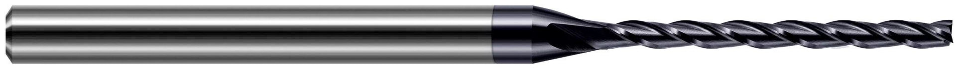 Photograph of a Harvey Tool 894245 | 0.0450" Cutter DIA x 0.2810" (9/32) Length of Cut Carbide Square End Mill, 3 Flutes