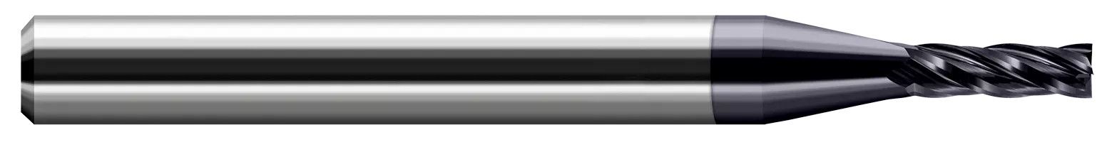 Photograph of a Harvey Tool 14070-C4 | 0.0700" Cutter DIA x 0.1050" Length of Cut Carbide Square End Mill, 4 Flutes, Amorphous Diamond Coated