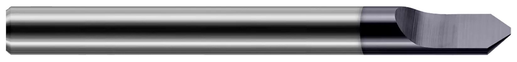 Photograph of a Harvey Tool 793055-C3 | 0.1250" (1/8) Shank DIA x 0.0250" Flat x 60Â° included Carbide Tipped Engraver, 1 Flute, AlTiN Coated