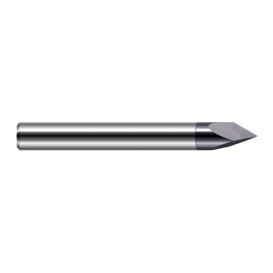 Harvey Tool 822030-C3 | 60 Degree Point Angle 3/16" Shank x 0.1620" LOC x 2" OAL AlTiN Coated Solid Carbide Pyramid Point Engraving Cutter