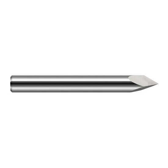 Harvey Tool 834030 | 60 Degree Point Angle 1/4" Shank x 0.2170" LOC x 2-1/2" OAL Uncoated Solid Carbide Pyramid Point Engraving Cutter