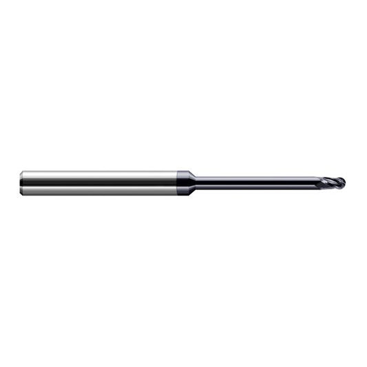 Harvey Tool 64825-C6 | 0.0250" Diameter x 1/8" Shank x 0.0370" LOC x 2-1/2" OAL 4FL AlTiN Nano Coated Carbide Ball End Mill