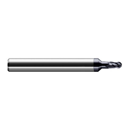 Harvey Tool 929108-C6 | 1/8" Diameter x 1/8" Shank x 3/16" LOC x 1-1/2" OAL 4FL AlTiN Nano Coated Carbide Ball End Mill