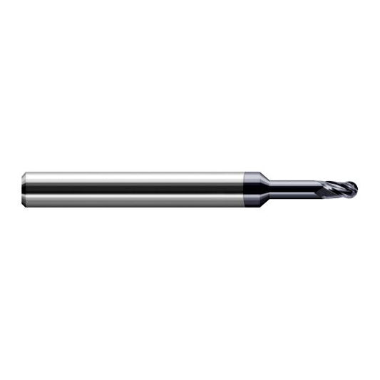 Harvey Tool 63645-C6 | 0.0450" Diameter x 1/8" Shank x 0.0670" LOC x 2-1/2" OAL 4FL AlTiN Nano Coated Carbide Ball End Mill