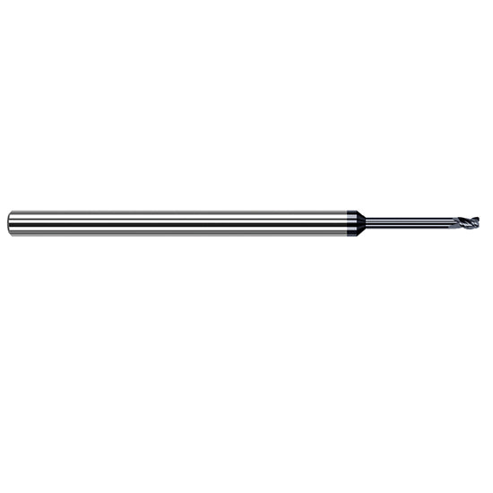 Harvey Tool 932608-C6 | 1/8" Diameter x 1/8" Shank x 3/16" LOC x 2-1/2" OAL 1/64" Radius AlTiN Nano Coated Carbide Corner Radius & Corner Chamfer End Mil