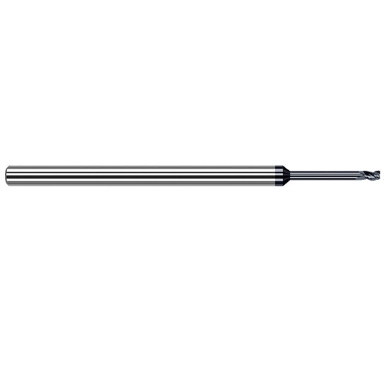 Harvey Tool 63093-C6 | 3/32" Diameter x 1/8" Shank x 9/64" LOC x 2-1/2" OAL 0.0100" Radius AlTiN Nano Coated Carbide Corner Radius & Corner Chamfer End Mil