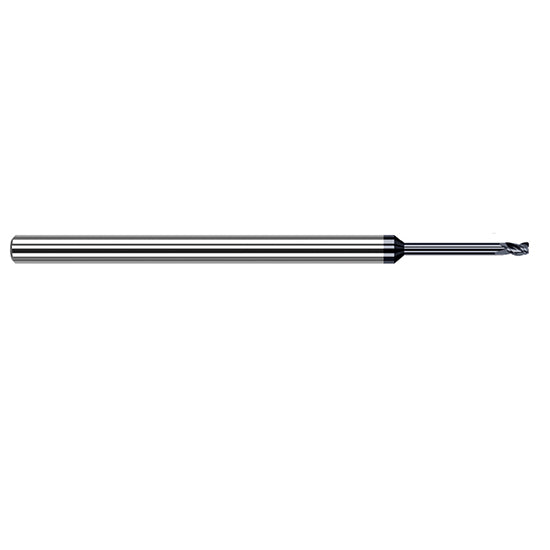 Harvey Tool 968962-C6 | 1/16" Diameter x 1/8" Shank x 3/32" LOC x 2-1/2" OAL 0.0100" Radius AlTiN Nano Coated Carbide Corner Radius & Corner Chamfer End Mil