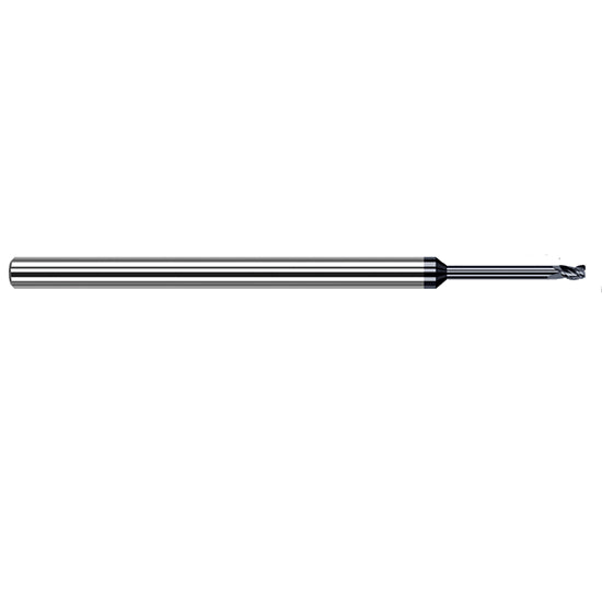 Harvey Tool 971533-C6 | 1.500mm Diameter x 4.000mm Shank x 2.200mm LOC x 63.000mm OAL 0.200mm Radius AlTiN Nano Coated Carbide Corner Radius & Corner Chamfer End Mil