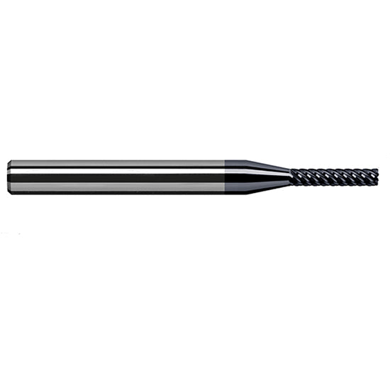 Harvey Tool 892716-C6 | 1/4" Diameter x 1/4" Shank x 3/4" LOC x 2-1/2" OAL 0.0300" Radius AlTiN Nano Coated Carbide Corner Radius & Corner Chamfer End Mil