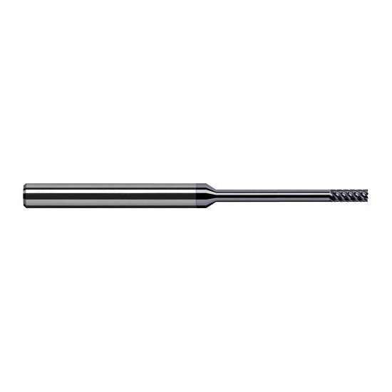 Harvey Tool 951908-C6 | 1/8" Diameter x 1/8" Shank x 3/8" LOC x 3" OAL 7FL AlTiN Nano Coated Carbide Single End Mill for Exotic Alloys