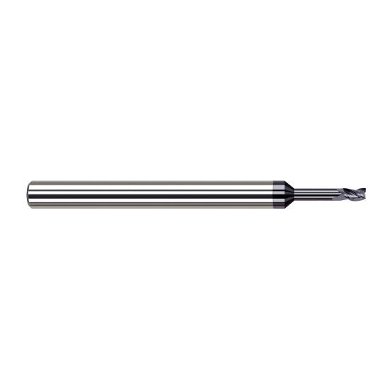 Harvey Tool 985310-C6 | 0.0100" Diameter x 1/8" Shank x 1/64" LOC x 2-1/2" OAL 3FL AlTiN Nano Coated Carbide Single End Mill for Exotic Alloys