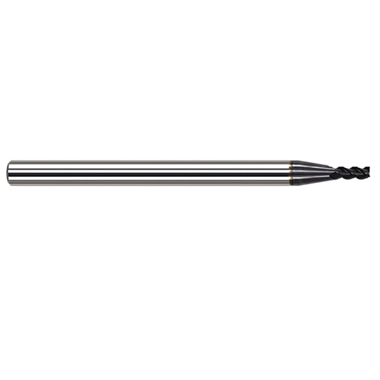 Harvey Tool 856708-C3 | 1/8" Diameter x 1/8" Shank x 3/8" LOC x 1-1/2" OAL 0.0100" Radius 4FL AlTiN Coated Carbide Corner Radius & Corner Chamfer End Mill for Free Machining Steels