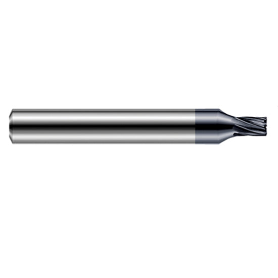Harvey Tool 910905-C6 | 0.1180" Diameter x 1/4" Shank x 0.3540" LOC x 2-1/2" OAL 0.0050" Radius AlTiN Nano Coated Carbide Corner Radius & Corner Chamfer End Mil