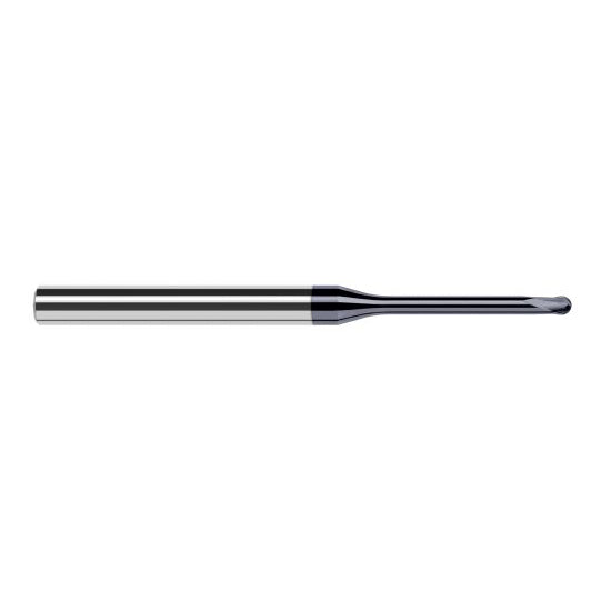 Harvey Tool 919208-C6 | 1/8" Diameter x 1/4" Shank x 0.1000" LOC x 4" OAL 2FL AlTiN Nano Coated Carbide Ball End Mill