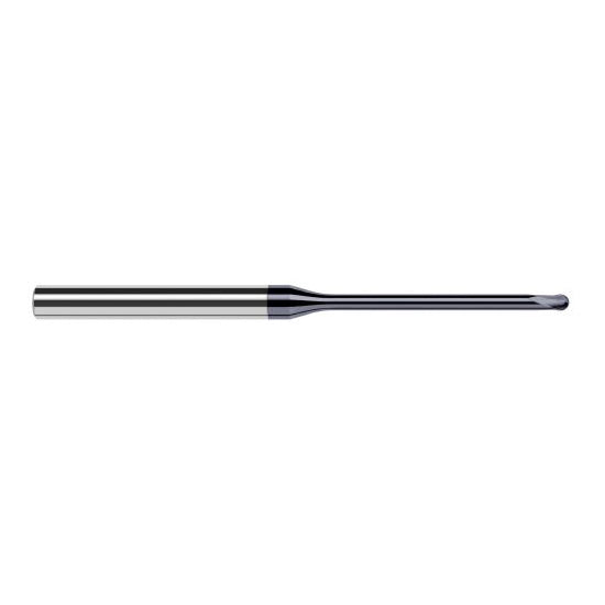Harvey Tool 973293-C6 | 3/32" Diameter x 1/4" Shank x 0.0740" LOC x 4" OAL 2FL AlTiN Nano Coated Carbide Ball End Mill