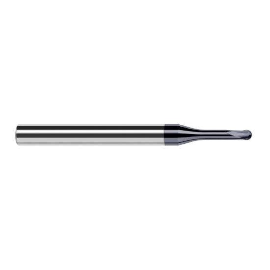 Harvey Tool 881616-C6 | 1/4" Diameter x 1/4" Shank x 0.2000" LOC x 2-1/2" OAL 2FL AlTiN Nano Coated Carbide Ball End Mill
