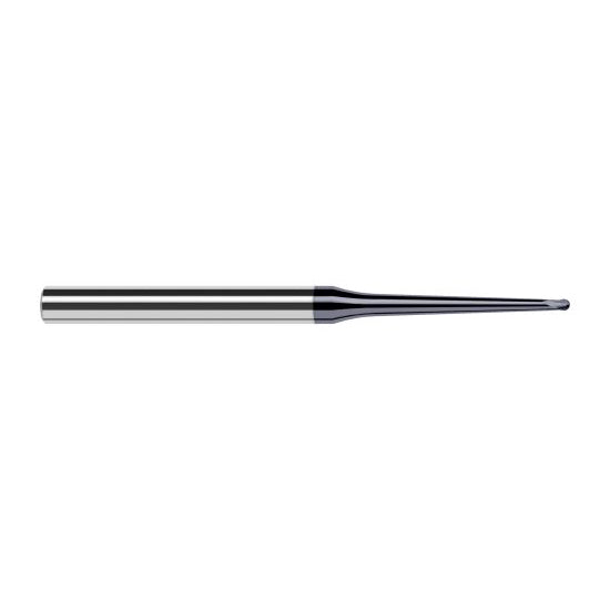 Harvey Tool 997477-C6 | 1/8" Diameter x 1/4" Shank x 0.1000" LOC x 4" OAL 2FL AlTiN Nano Coated Carbide Ball End Mill