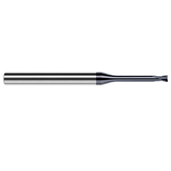 Harvey Tool 999047-C6 | 3/64" Diameter x 1/4" Shank x 0.0380" LOC x 2-1/2" OAL 0.0080" Radius AlTiN Nano Coated Carbide Corner Radius & Corner Chamfer End Mil