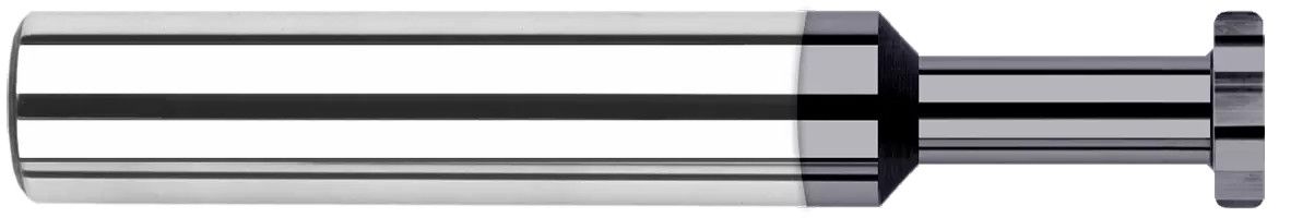 Photograph of a Harvey Tool 793960 | 0.5000" (1/2) Cutter DIA x 0.0100" Radius x 0.1250" (1/8) Width x 1.5000" (1-1/2) Neck Length CarbideCorner Radius Standard  Keyseat Cutter, 8 Flutes