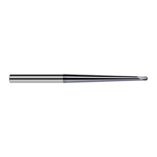 Harvey Tool 19025-C6 | 0.0390" Diameter x 3/16" Shank x 1/32" LOC x 2" OAL 2FL AlTiN Nano Coated Carbide Ball End Mill
