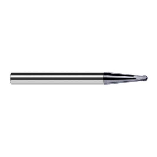 Harvey Tool 39005-C6 | 0.1180" Diameter x 1/4" Shank x 0.0940" LOC x 2-1/2" OAL 2FL AlTiN Nano Coated Carbide Ball End Mill