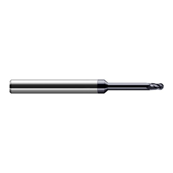 Harvey Tool 56712-C3 | 3/16" Diameter x 3/16" Shank x 9/32" LOC x 3" OAL 4FL AlTiN Coated Carbide Ball End Mill