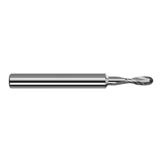 Harvey Tool 964612 | 3/16" Diameter x 3/16" Shank x 0.5700" LOC x 2" OAL 2FL Uncoated Carbide Ball End Mill