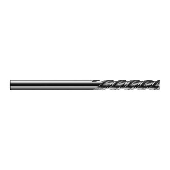 Harvey Tool 864393 | 3/32" Diameter x 1/8" Shank x 1/2" LOC x 2" OAL 3FL Uncoated Carbide Single End Mill