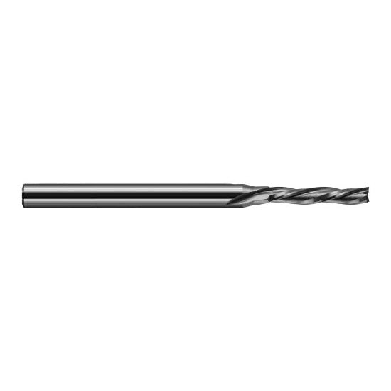 Harvey Tool 880516 | 1/4" Diameter x 1/4" Shank x 1-1/4" LOC x 3" OAL 3FL Uncoated Carbide Single End Mill