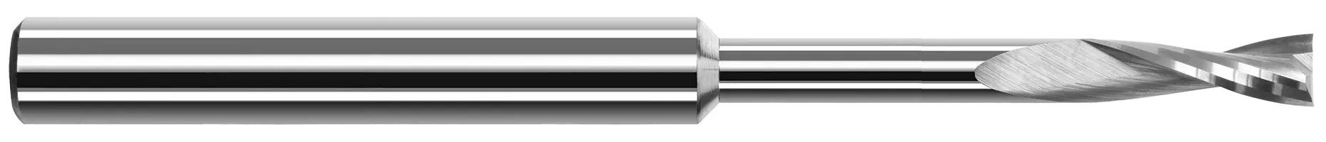 Photograph of a Harvey Tool 989132 | 0.5000" (1/2) Cutter DIA x 1.5000" (1-1/2) Length of Cut x 4.0000" (4) Reach Carbide Square Upcut End Mill for Plastic, 2 Flutes