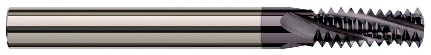 Photograph of a Harvey Tool 70158 | 0.7450" Cutter DIA x 1.5000" (1-1/2) Length of Cut Carbide Multi-Form 1-12 Thread Milling Cutter, 6 Flutes