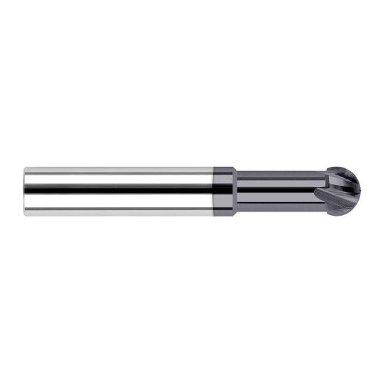 Harvey Tool 971624-C3 | 220 Degree Sperical Ball 3/8" Diameter x 3/8" Shank x 0.2520" LOC x 4" OAL 4FL AlTiN Coated Carbide Undercutting End Mill