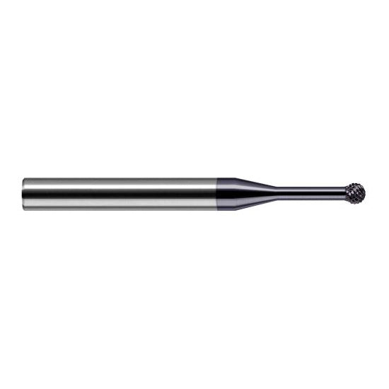 Harvey Tool 899716-C3 | 270 Degree Sperical Ball 1/4" Diameter x 1/4" Shank x 0.2130" LOC x 2-1/2" OAL FL AlTiN Coated Carbide Undercutting End Mill