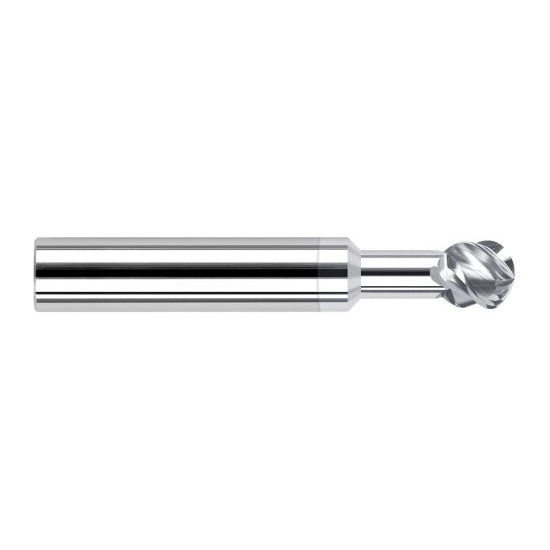 Harvey Tool 997108-C8 | 270 Degree Sperical Ball 1/8" Diameter x 1/8" Shank x 0.1070" LOC x 3" OAL 4FL TiB2 Coated Carbide Undercutting End Mill